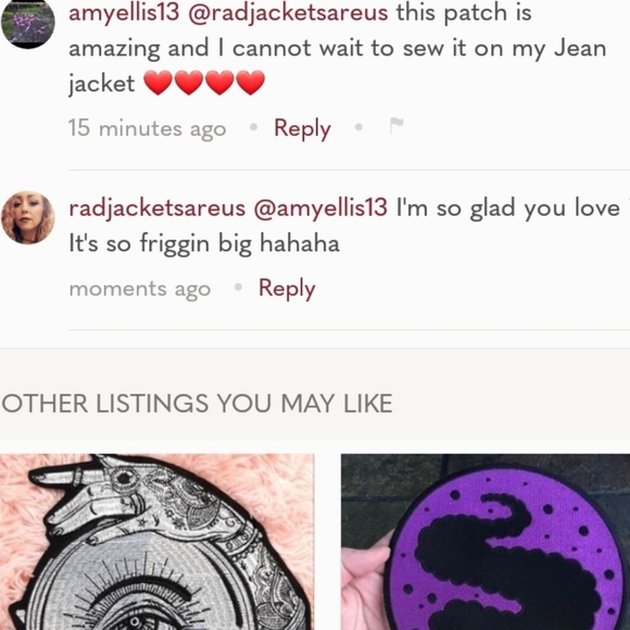 LAST ONE!! XXXL gorgeous huge crystal ball w tattooed hands IRON ON patch - Picture 9 of 11